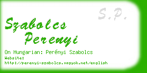 szabolcs perenyi business card