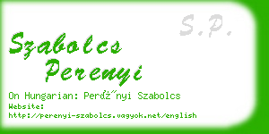 szabolcs perenyi business card